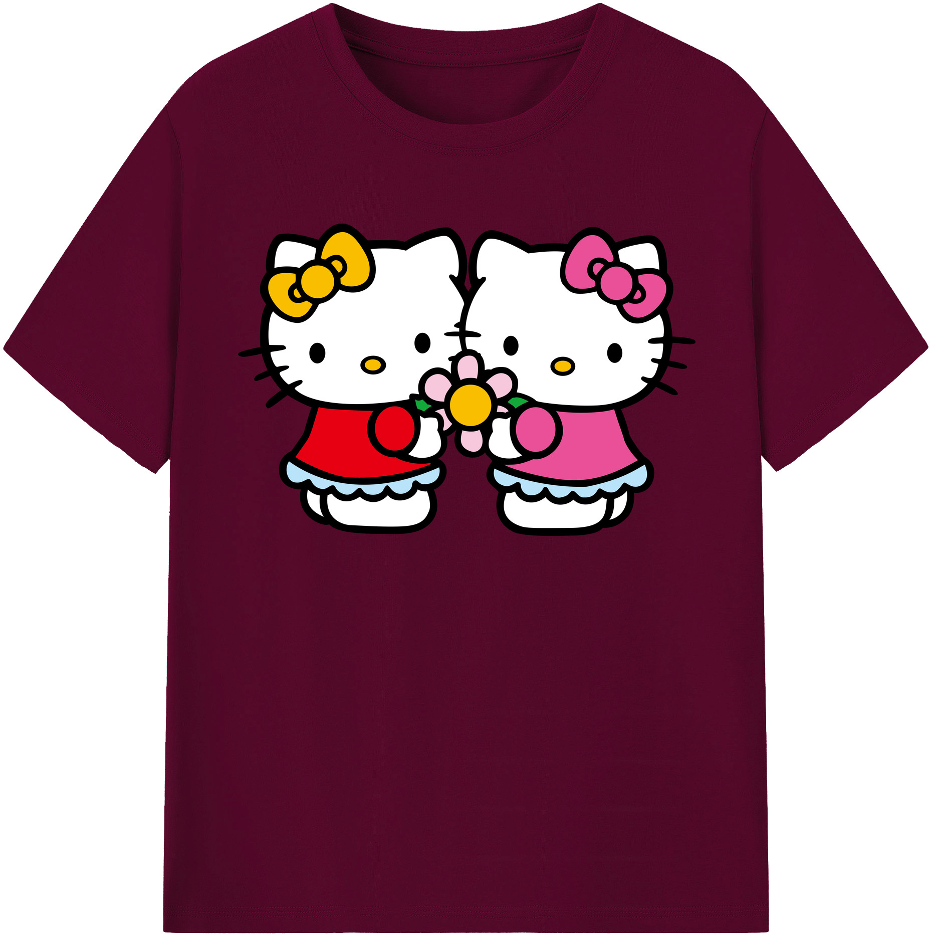 （画像用） Hello Kitty ハローキティ レディースカジュアルプリントTシャツ（綿100％）